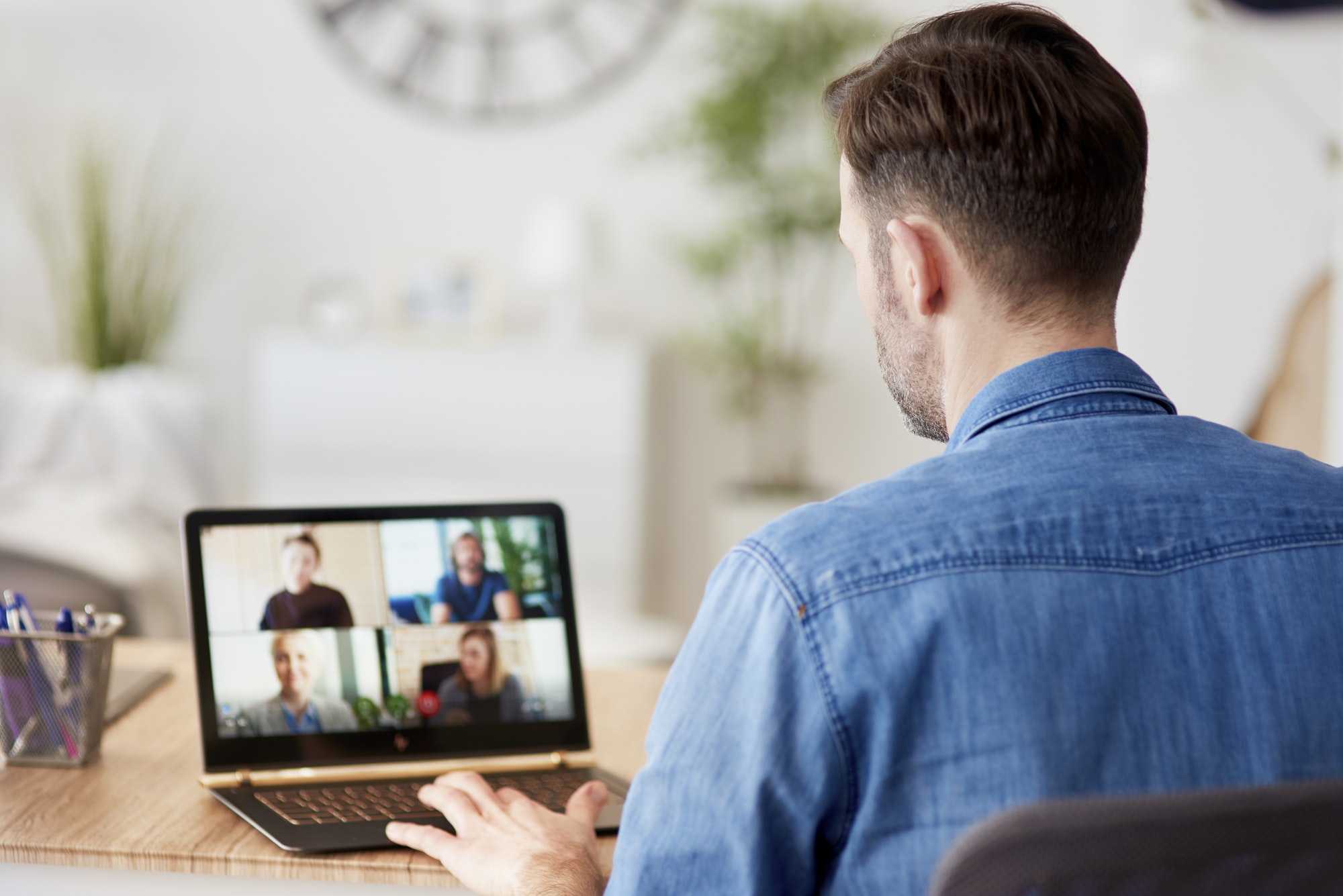 Video conference during home office