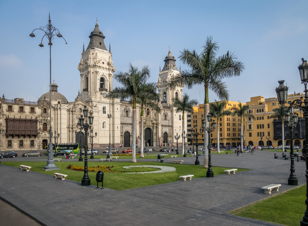 The Basilica Cathedral of Lima at Plaza Mayor - Lima, Peru