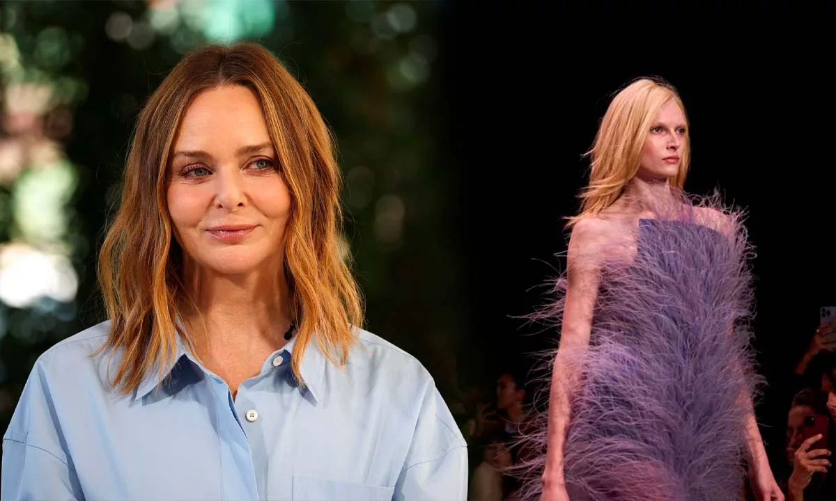 Stella McCartney presentó una innovadora alternativa vegetal a las plumas tradicionales, creada junto a startups textiles y artesanas de India, reforzando su cruzada contra la crueldad animal en la moda. Foto: Stakeholders.