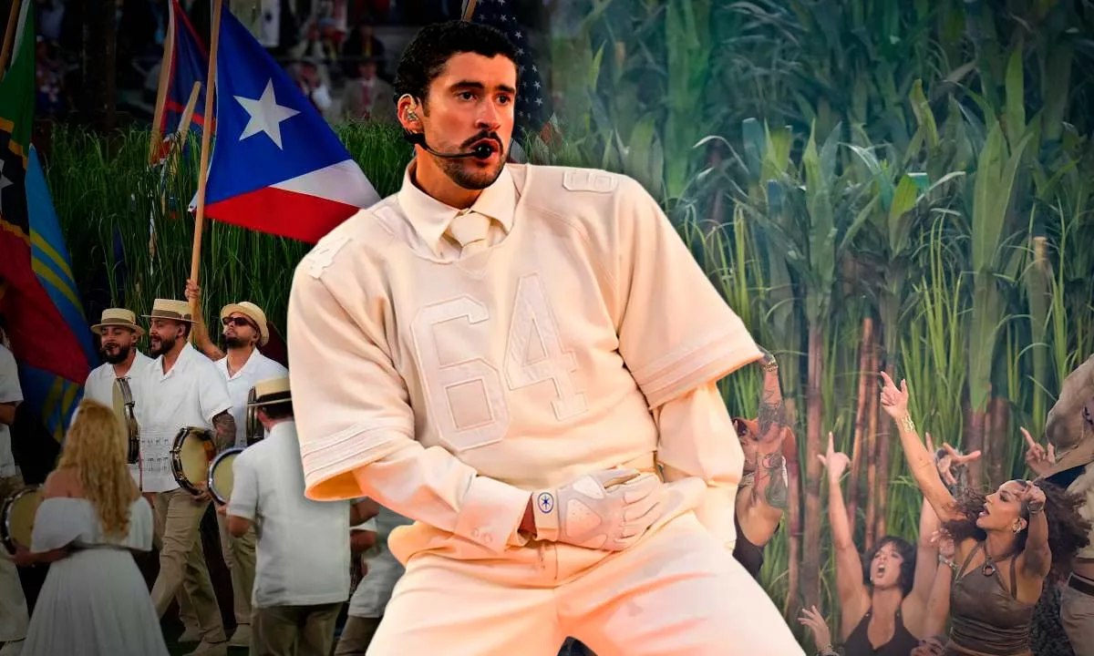 Bad Bunny hizo historia en el Super Bowl, al hacer una performance enteramente en español. Foto: Stakeholders.